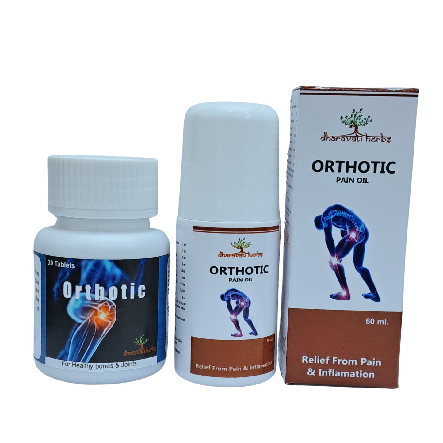 Orthotic Combo Pack of Pain Relief Oil & Capsules | Relief from Pain with Orthotic | Orthotic Pain Relief Oil (60ml) | Orthotic Pain Relief Capsules (30 Capsules)