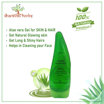 Herbal & Ayurvedic Aloe Vera Gel | Multi Purpose Gel for Skin & Hair | For Nourished and Smooth Skin | Vitamin E Herbs | 300 gm (100gm x 3)