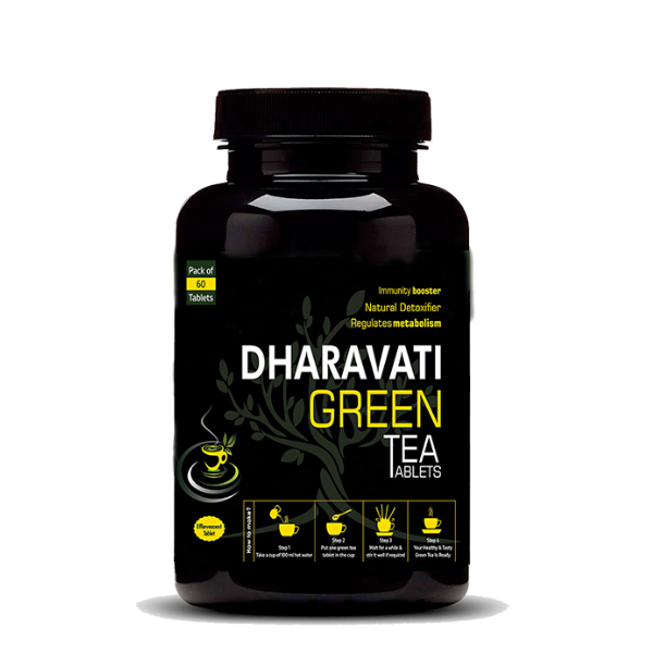 Dharavati Herbs Slimming Green Tea Tablet | Effervescent Green Tea Tablet | Boost Immunity | Green Tea Tablet for Weight Loss | Pack of 60 Tablets