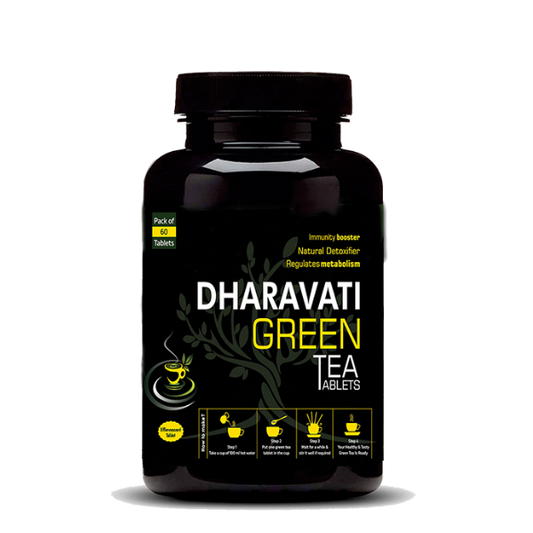 Dharavati Herbs Slimming Green Tea Tablet | Effervescent Green Tea Tablet | Boost Immunity | Green Tea Tablet for Weight Loss | Pack of 60 Tablets