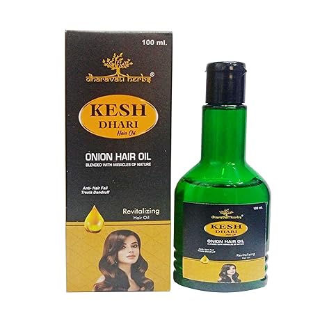 Dharavati Herbs Kesh Dhari Oil | Useful in the Treatment of Baldness, Dandruff | Gives Long and Smooth Hairs | Organic Onion Hair Oil- 100ml