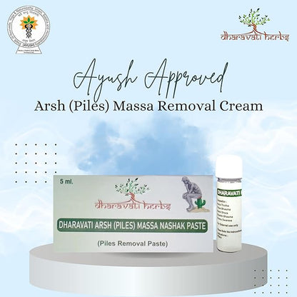 Dharavati Herbs Arsh (Piles) Massa Paste | Herbal formula for removing Mole of Piles | Contains Natural Ingredients | Wart of Piles Removsl Paste – 5ml