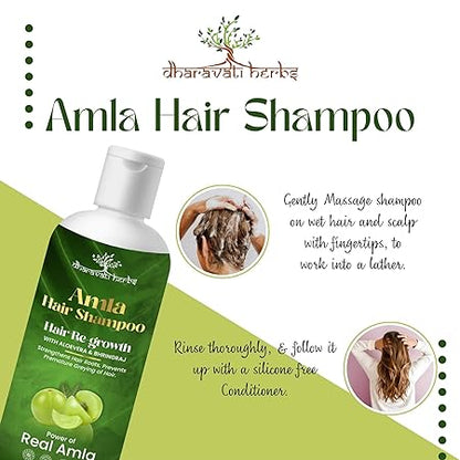 Dharavati Herbs Combo pack of Amla & Onion Shampoo | Beneficial for Long & Strong Hairs | Frizz Free Hairs | Pack of 200ml each
