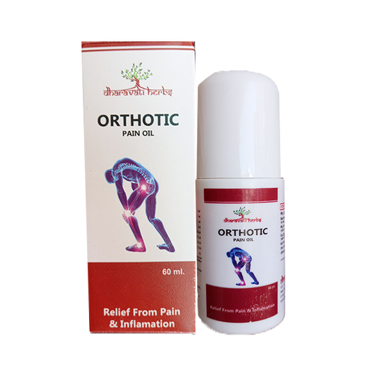 Dharavati Herbs Orthotic Pain Relief Oil | Gives Instant Relief from Muscle, Joint and Back Pain | Herbal Pain Relief Oil- 60ml