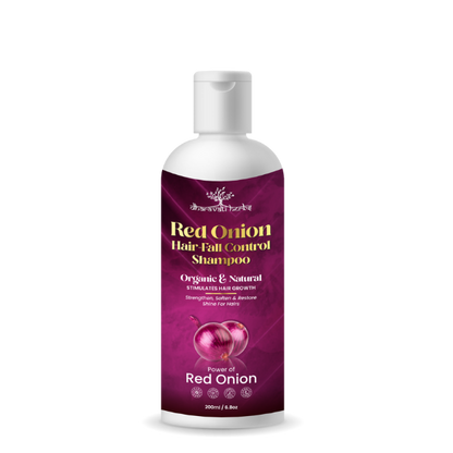 Dharavati Herbs Red Onion Shampoo | Promotes Hair Growth | Prevents Frizz Free Hairs | Natural & Pure red Onion Shampoo | Pack of 200ml