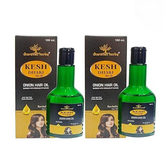 Dharavati Combo Pack Organic Onion Oil | Onion Hair Oil for Dandruff | Anti-Hair Fall Onion Oil | Pack of 2 (100ml x 2= 200ml)