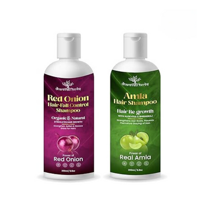 Dharavati Herbs Combo pack of Amla & Onion Shampoo | Beneficial for Long & Strong Hairs | Frizz Free Hairs | Pack of 200ml each