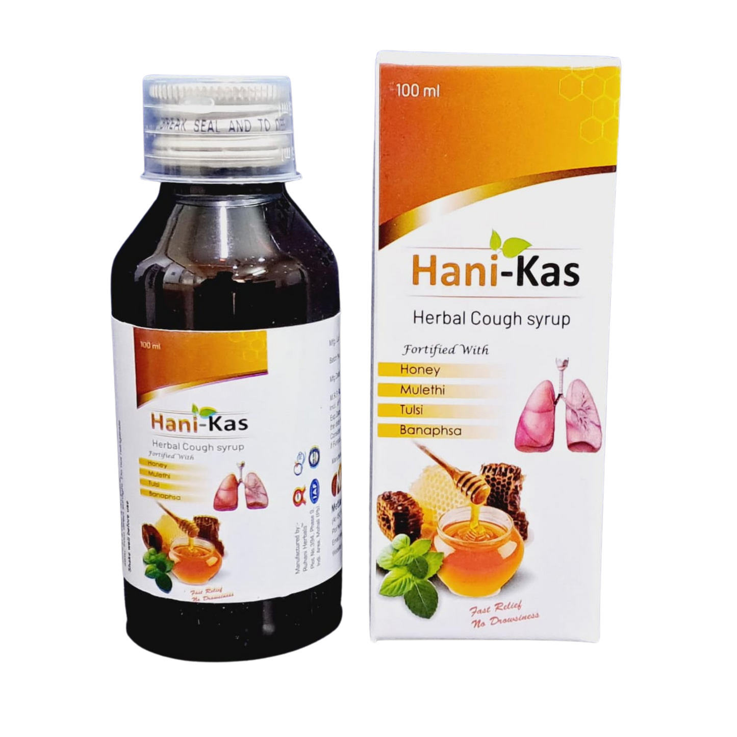 Dharavati Herbs Hani-kas Syrup | Herbal Cough and Cold Tonic | Sugar Free Syrup | Hani-kas Herbal Tonic- 100ml
