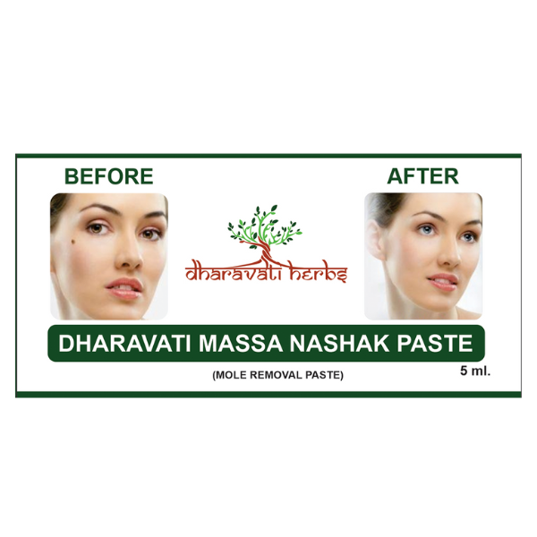 Dharavati Herbs Massa Nashak Paste | Herbal Formula for Mole Removal | Natural Ingredients | Wart Removal Lotion- 5ml