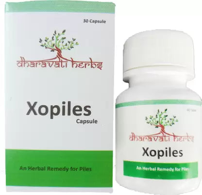 Dharavati Herbs Xopiles Capsules | An Ayurvedic Medicine for Piles | Helpful in Blleding & Non-Bleeding Piles | Pack of 30 Capsules